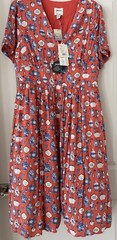 NWT Molly Hatch X For Joanie NETTIE Dress Midi Button Front Pocket 12 Tea Vases
