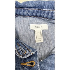 Forever 21 Medium Wash Denim Mini Dress Short Sleeve Size XS Blue Button Up