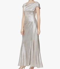 Alex Evenings Gown Women&rsquo;s Sz 8 Long Dress Formal Event Champagne MSRP $199 NEW