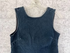 ASOS Dark Stretch Wash Blue Denim Mini Jumper Dress V Back US 4 UK 8