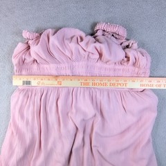 Celebrity Pink Smocked Waist Tiered Midi Dress Cottagecore Romantic Size XXXL