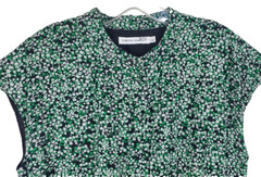LKNU! Rebecca Minkoff Green Black Floral Cotton LighOllie Mini Dress sz L b5
