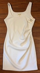 Open Edit Dress Small White Square Neck Mini Bodycon Sheath NWT Nordstrom $69.50