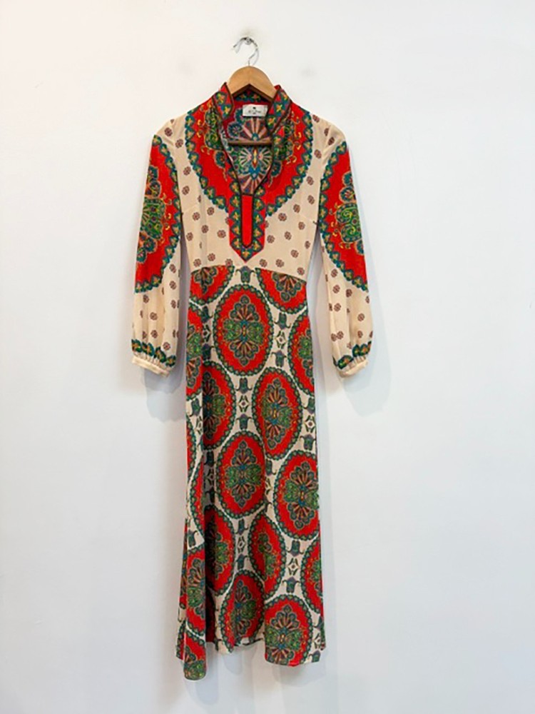 Designer ETRO Size XXS 36 IT Silk Maxi Stunning Women&rsquo;s Dress