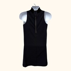 Athleta mock neck sleeveless activewear Black mini dress size S Athleisure