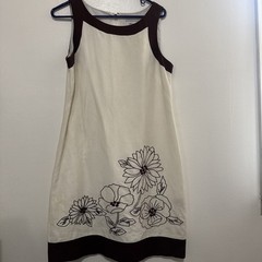 Willow Glenn Linen Blend Blue Floral Knee Length Pencil Dress w/ Bead Decor 8