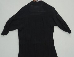 Love21 Collared Black Button Front Tie Mini Shirtdress Roll Sleeves Women Size S