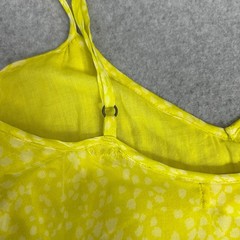 Billabong High Low Tank Dress Neon Yellow Festival Ruffle Summer Sz Medium READ
