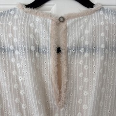 New Zara Stylish, Trinny, Ltd Edition Ecru/ White Dress, button cuffs ,Size L.