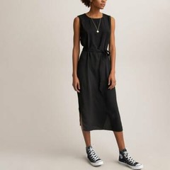 La Redoute Classy Chic LBD Shift Midi Dress Size 20 Draping Belted RRP £44