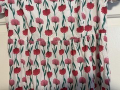 J.CREW White/Pink/Red/Green Floral Fit & Flare Midi Dress Square Neck Zip 10