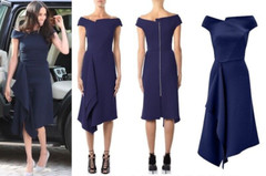 UK 6 US 2 Roland Mouret Barwick Midi Dress Navy Blue £1,350 BNWT RARE ASO