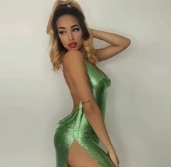 Women’s Metallic Glitter Cowl Neck Spaghetti Strap Bodycon Mini Dress Stretch S