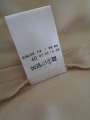 BARBARA SCHWARZER BEIGE COTTON PUFF SLEEVE DRESS WITH SQUARE NECK – SIZE 14 (40)