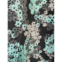 Anthony Richards Floral Midi Dress M Gray Teal Boho Summer Pocket House Nap