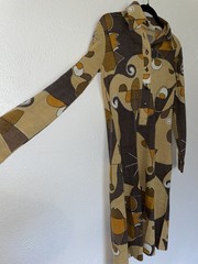 Triandra Frederick Altmann Multicolor Patchwork Floral Acrylic Wool Midi Dress S