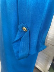 Vintage YL By Yair Women’s Turquoise Long Sleeve Sheath 100% Silk Dress Sz Large
