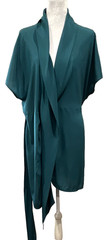 Calypso St. Barth Silk Wrap Dress XS Blue Resort Beach Wedding Guest Luxury Tiel