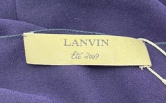 Lanvin ALTERED Midnight Blue Drawstring Waist A-Line Dress sz L