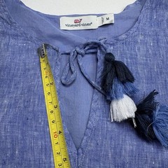 Vineyard Vines Embroidered Flutter Sleeve Linen Pull On Dress SZ Medium Coastal