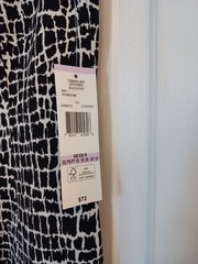 Black Label By Evan Picone Dress Black & White Cap Sleeves Fit & Flare NEW Sz 6