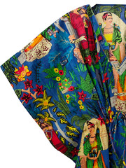 Indian Vintage 100% Cotton Long Beach Maxi Kaftan Dress One Size Caftan Kimono