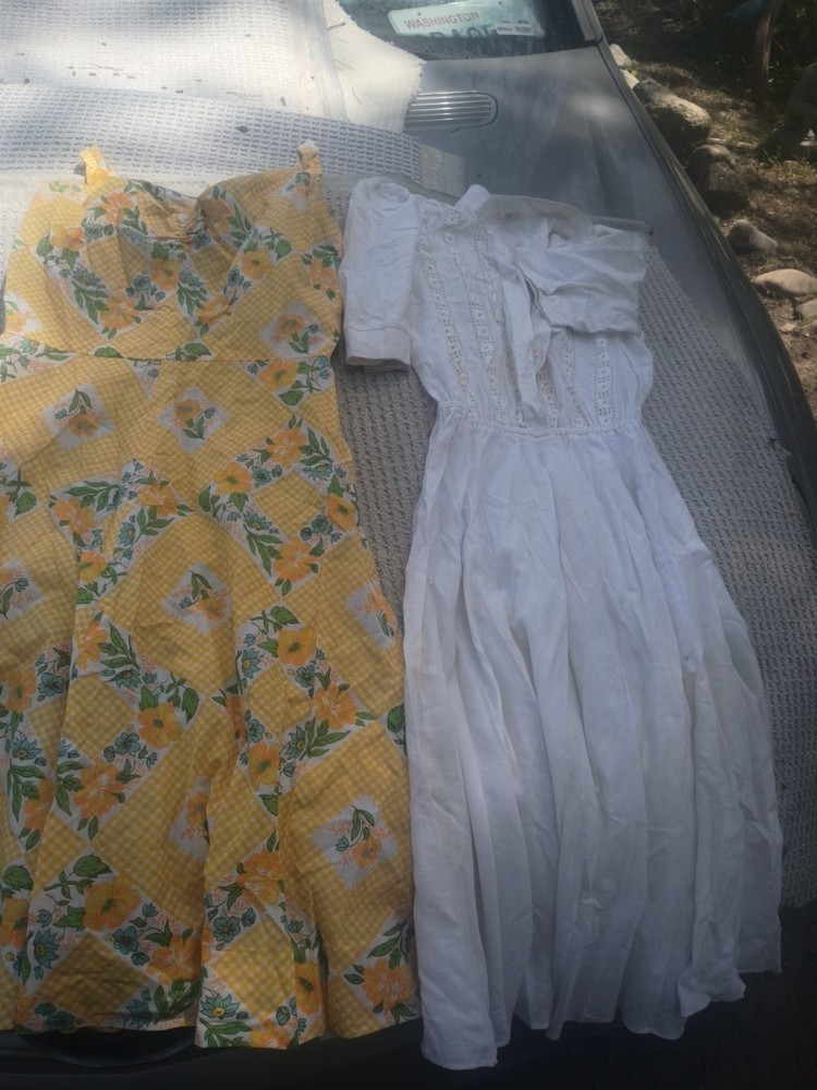 Lot of 2 Women’s Long Sundress Dresses Size M – Floral Multicolor & White