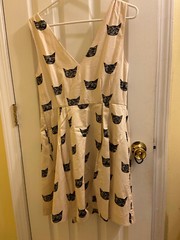 Anthropologie Feline Karma Dress Cat Dress Size 8 Leah Reena Goren, with pockets