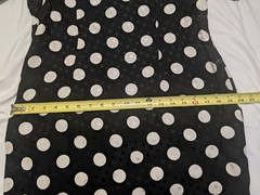VTG Patrick Women Silk Dress Classic Sheath Lined Exec B&W Bold Polka Dot Retro