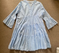 Devotion Twins Light Blue Cotton Midi Dress, Size M, NEW