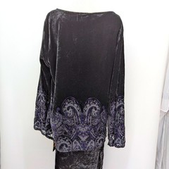 Mirasol Velvet Burnout Paisley 2 Piece Set Top 1X Skirt XL Witchy Boho NWT