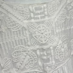 XCVI Anthropologie White Embroidered Boho Tunic Mini Dress Fringe Medium