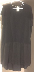 Anthropologie Dolan Tunic Dress Black Asymmetrical Blended Fabric Layered SZ L