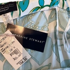Catherine Stewart BellePointe Hampton Floral Halter Dress Blue Green White