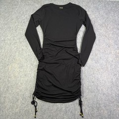 Michael Kors Stretch Adjustable Ruched Bodycon Dress Women&rsquo;s Sz XS Black NWT $98