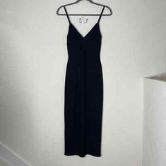 Reformation Slip Dress Semi Sheer Size Small Black Metallic Lightweight Party
