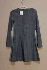 Lila Rose Grey/Blk Short, Long Sleeve, Heavy Stretch Knit Dress, Med, NWT