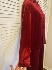 Womens Red Velvet Long Dress Cardigan Set Large Valentines Romantic Festive