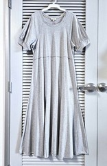 gray cut-out edge maxi long dress S