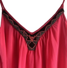 Express women’s XS dress pink black beaded sleeveless flowy NWOT