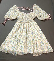 Kaia Official Fairycore Empire Waist Mini Sun Dress Sz M Balloon Sleeves Floral