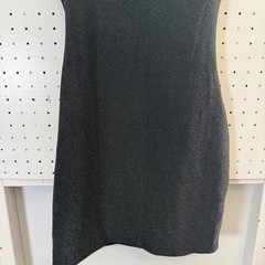 Mango Metallic Shimmer Wrap-Front Bodycon Dress Women&rsquo;s 2 Black Stretch Cocktail