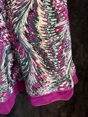 Hello Summer! Fit & Flare Purple/Multicolor Abstract V-Neck Knit Dress 2XL