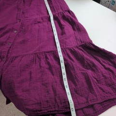 Xirena Cotton Gauze Button Front Tiered Kendall Midi Dress Plum Purple Small