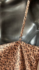 Gilligan O’ Malley Leopard Print Black Lace Slip Dress / Nightie M Grunge