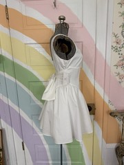 NWT The Vintage Shop White Bow Back Cotton Fit and Flare Mini Dress Sz Med 🧡🍄