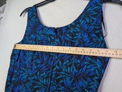 Studio I Women&rsquo;s Sleeveless V-Neck Maxi Dress, Blue and Black Leaf Print