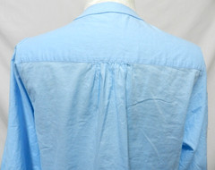 J Mclaughlin Size Sz Large Lg L twill Cotton blue button down top blouse 3/4 slv