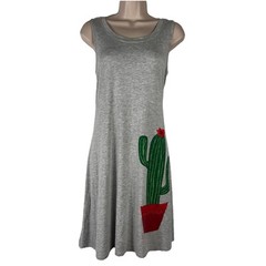 Cupio Tank Dress Women&rsquo;s Small Above Knee Sleeveless Sundress Gray Cactus