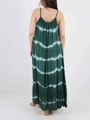 Italian Jade Green Tie-Dye Ruffle Hem Maxi Dress One Size Plus UK 14–22